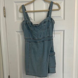 Stylish Denim Mini Dress/Romper